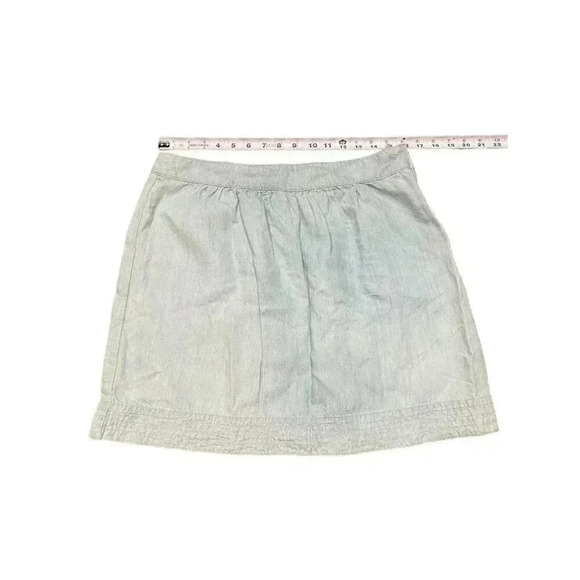 Ann Taylor LOFT Linen Denim Blend‎ Skirt Womens Size 10 Petite Blue Casual NWT - Picture 3 of 8